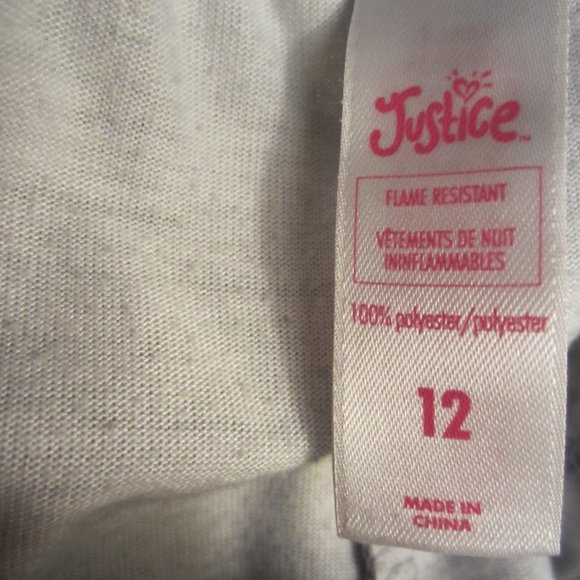 Lot 3 pc. JUSTICE Girl's Clothing - 2 Tee Tops - 1 Shorts Size 12 - Picture 10 of 10
